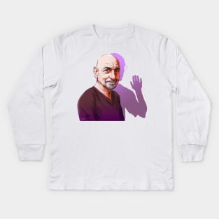 Ben Kingsley - An illustration by Paul Cemmick Kids Long Sleeve T-Shirt